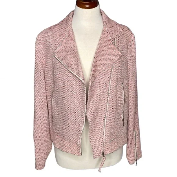 MNG Collection Pink/Black Asymmetrical Zip Jacket Women’s XL. EUC - Picture 5 of 9